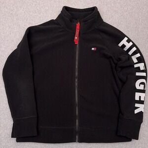 Tommy‎ Hilfiger Sport Fleece Jacket Women's Large Full Zip Spellout Logo